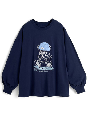 くま刺繍ロンT