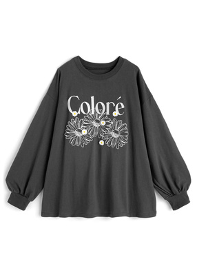 フラワーロゴ刺繍ロンT