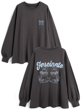 ラビット刺繍ロンT