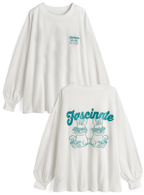 ラビット刺繍ロンT