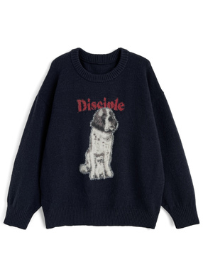 ドッグジャガードニットトップス