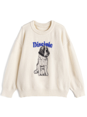 ドッグジャガードニットトップス