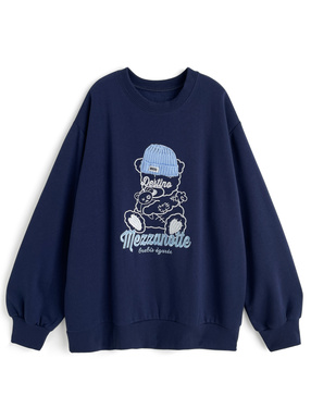 くま刺繍スウェットトップス