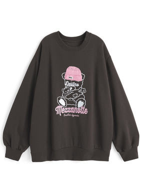 くま刺繍スウェットトップス