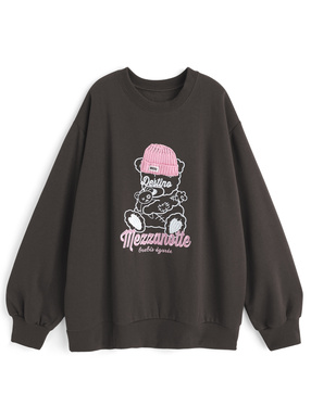 くま刺繍スウェットトップス