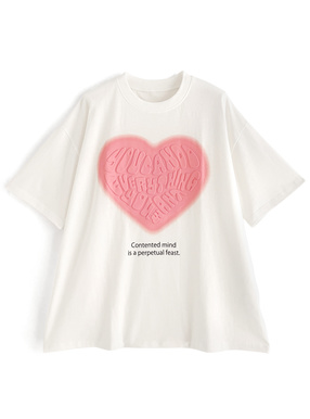 ハートエンボス加工Tシャツ