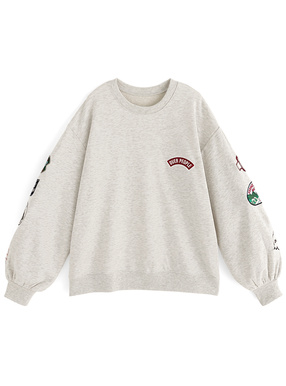 スリーブワッペンスウェットトップス