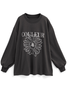 フラワーロゴ刺繍ロンT