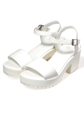 ワイドベルト厚底サンダル