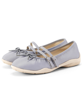 ダブルストラップリボンフラットシューズ