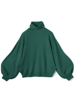 カシミヤタッチボリュームスリーブニットトップス