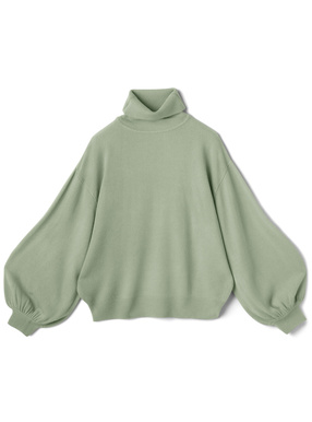 カシミヤタッチボリュームスリーブニットトップス