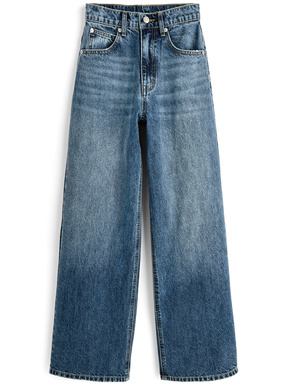 アシンメトリーワイドデニムパンツ