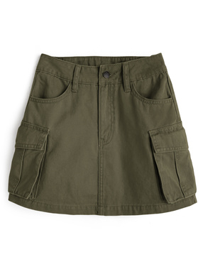 インパン裏地付きカーゴミニスカート