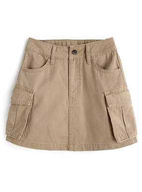 インパン裏地付きカーゴミニスカート