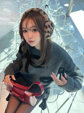 レオパード柄イヤーマフラー