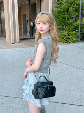 キルティングバニティショルダーバッグ