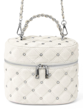 2Wayキルティングスエードバニティバッグ