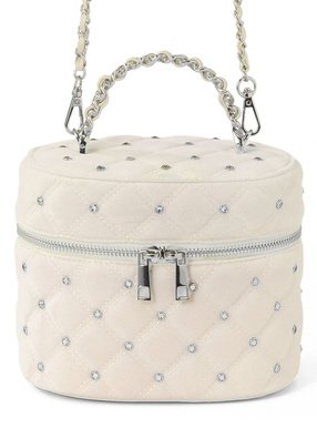 2Wayキルティングスエードバニティバッグ