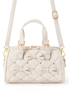 2Wayリボンキルティングボストンバッグ