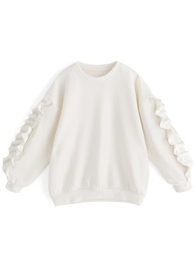 フリルスリーブスウェットトップス