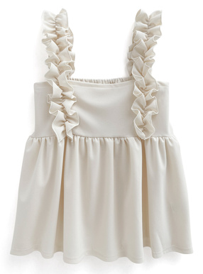 ショルダーフリルペプラムトップス