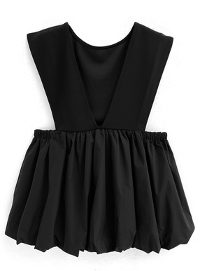 バルーンペプラムトップス