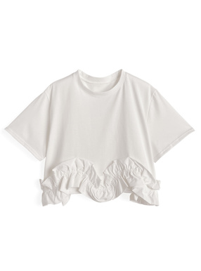 フリルヘムTシャツ