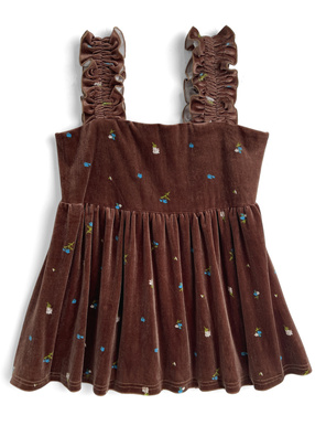 ベロア花柄フリルキャミソール