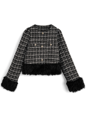 ファードッキングラメツイードジャケット