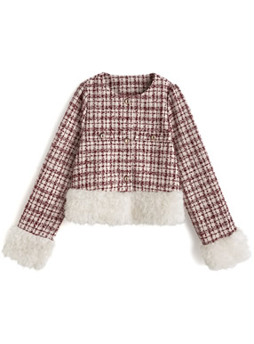 ファードッキングラメツイードジャケット