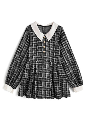 ラメツイードパールボタンチュニック