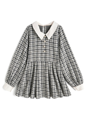 ラメツイードパールボタンチュニック