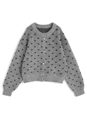 ハート柄アソートボタンカーディガン