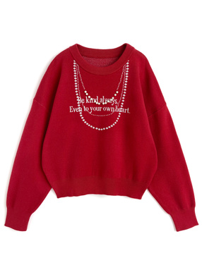 パールロゴニットトップス