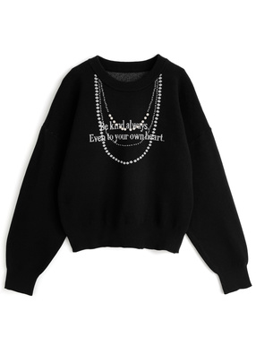 パールロゴニットトップス