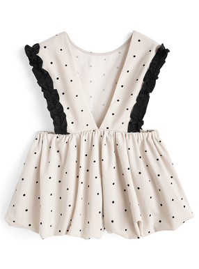 ドット柄フリルバルーンベスト