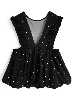 ドット柄フリルバルーンベスト