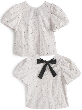 小花柄バックリボントップス