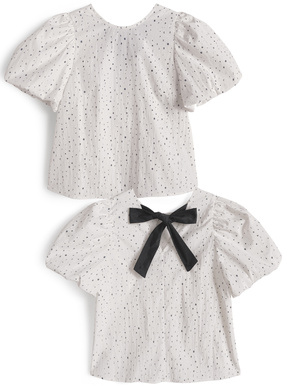 小花柄バックリボントップス