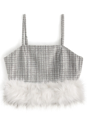 ラメツイードファーキャミビスチェ