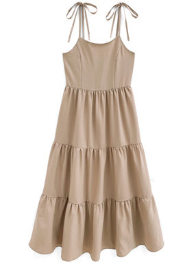 ショルダーリボンティアードワンピース