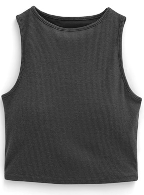 カップ付きテレコリブタンクトップ