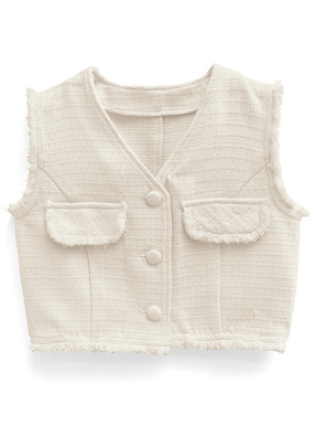 ラメツイードフリンジベスト