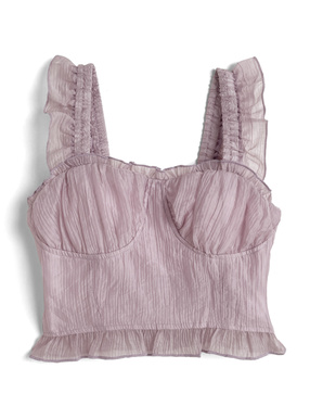 カップ付きシアーフリルキャミソール