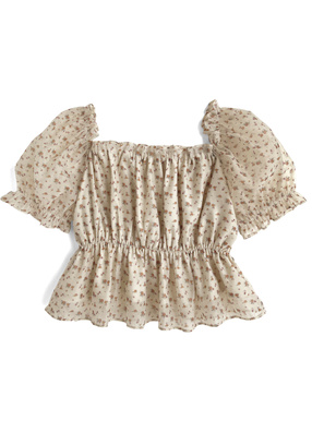 MAISON BREEZE reveur チュール レース フリルブラウス シアー