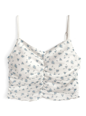 カップ付チュール花柄キャミソール