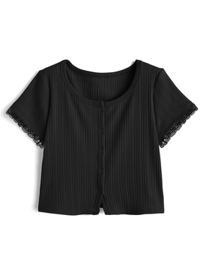 レーススリーブリブカーディガン