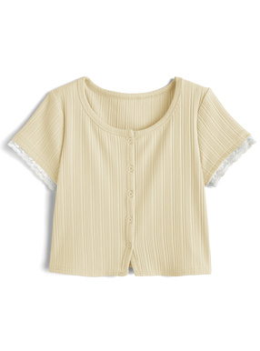 レーススリーブリブカーディガン