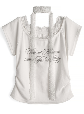 レースタイ付き2Wayショルダーロゴトップス